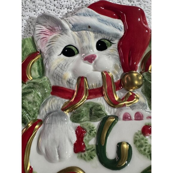 Fitz and Floyd Kitty Kringle Canapé Plate – Brand New in Box 🎄🐾 - Picture 8 of 12